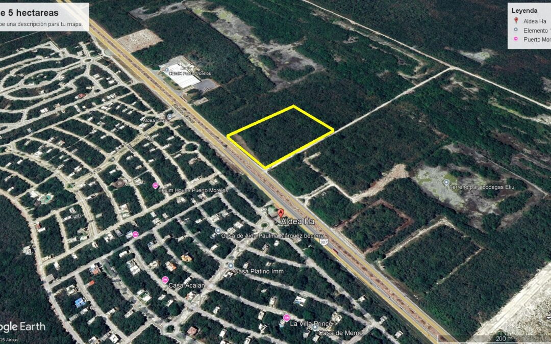 50,000 M2 SOBRE CARRETERA CANCÚN- PUERTO MORELOS